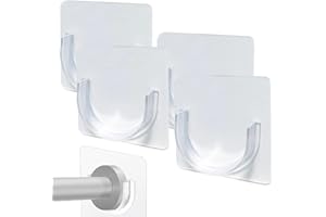 4 Pcs Shower Curtain Rod Holder Adhesive Curtain Rod Holder Tension Curtain Rod Bracket No Drilling Adhesive Shower Rod Retai