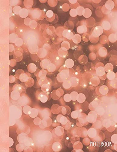 Notebook: 110 pages - college ruled composition notebook - Lined large journal 8.5 x 11 inches (eu A4 size approx) - Light grey lines - Beautiful Soft cover - pink brilliant bokeh effect