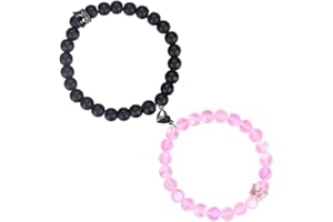 UEUC King&Queen Crown Distance Couple Bracelets His and Her Friendship 8mm Beads Bracelet