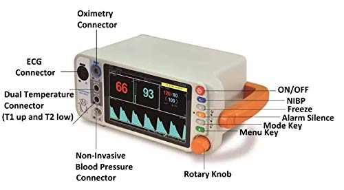 VS2000V Veterinary 7.1" Vital Signs Monitor with ECG, SPO2, NIBP,Temp, RESP, PR