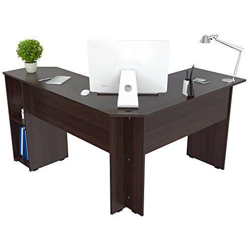 Inval Merlin LShape Corner Desk, EspressoWengue Pricepulse