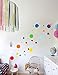 Mozamy Creative Dots Wall Decals (175 Count) Primary Colors Dots Decals Rainbow Colors Polka Dot Decor Kids Wall Decals Classroom Wall Decals Playroom Wall Decor