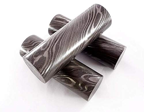 1X25mm Handmade Damascus Steel Round Bar, Billet, for Jewellery Knife, Tool Making Twist Pattern. SM66