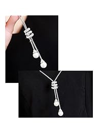 Colgante de borla Shoopic con copo de nieve, de vidrio, collar largo para las mujeres y niñas