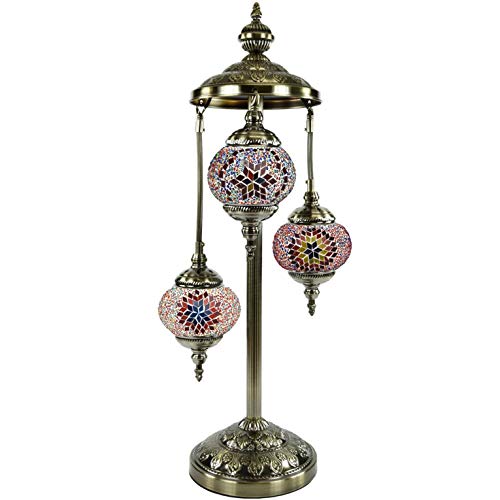 SILVERFEVER Moroccan Lamps Mosaic Turkish Lamp Colorful Handmade Glass