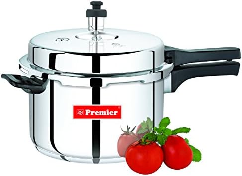 Premier Stainless Steel Pressure Cooker with Aluminum Sandwich Bottom Comfort - Induction Bottom - 7.5 ltrs. with sep.