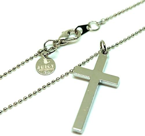 Cross silver Pendant - Barrel ball chain connector Lobster Clap Lock 18 Inch Necklace