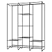 LANGRIA Large Free-Standing Closet Garment Rack Made of Sturdy Iron with Spacious Storage Space, 8 Shelves, Clothes Hanging Rods, Heavy Duty Clothes Organizer for Bedroom, Entryway (Black)