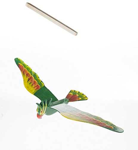 Bird Mobile Wooden Handmade Painting Flying Macaw Hanging Art Decor Porch Garden