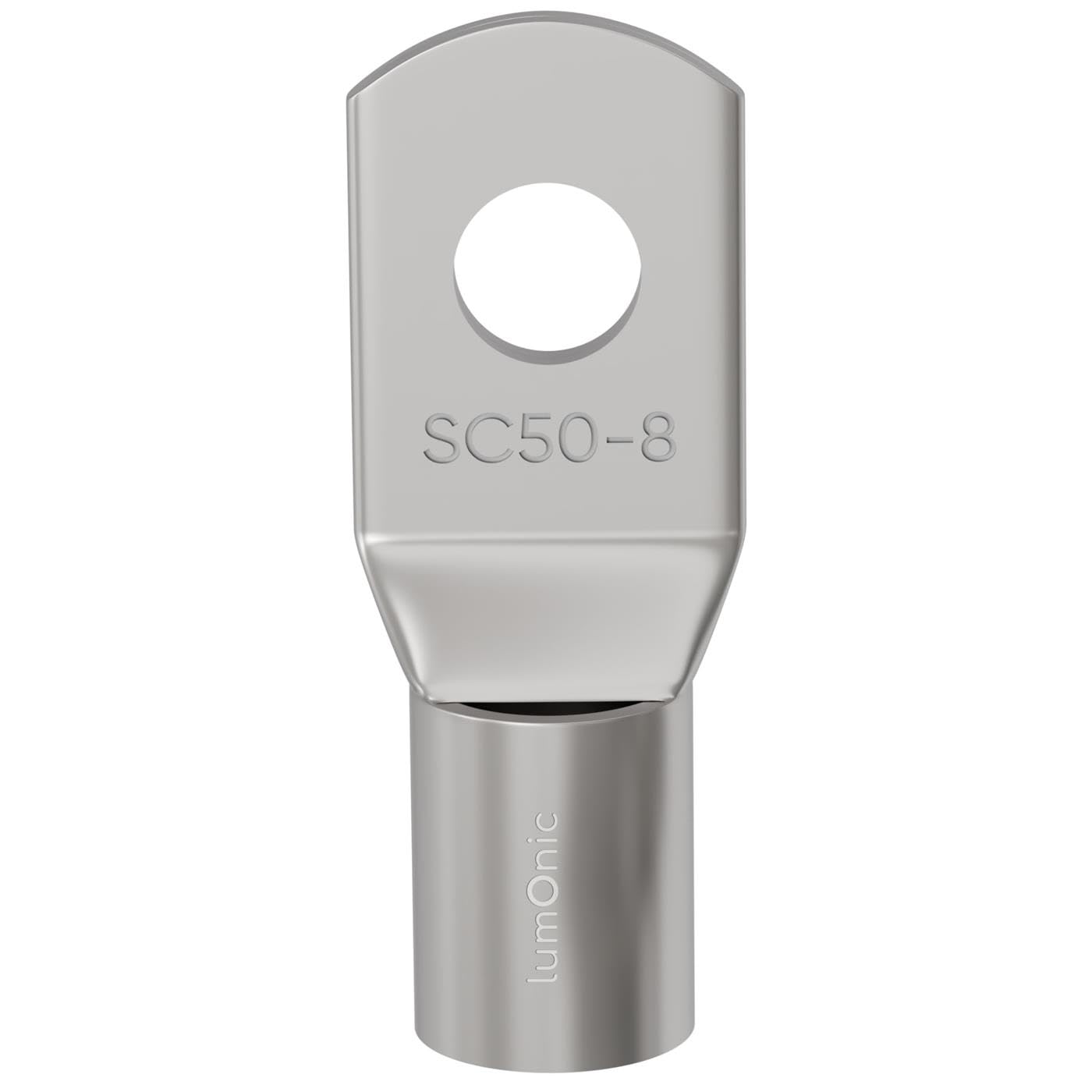 Tubular Cable Lug Blank 50mm² Hole Diameter M8 Ring Lug Copper tinned