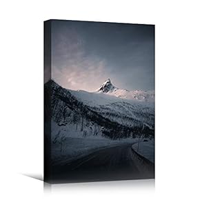 signwin Canvas Wall Art Snowy Tops Cool Dramatic...