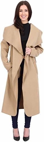 Minni RossaWomens Ladies Italian Trench Long Coat Waterfall Duster Cape Belted Cardigan Jacket Plus Size UK