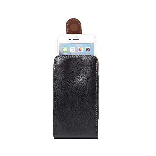 Iphone 7 Case Genuine Leather Vertical Hip For Iphone 6S Holster Iphone 6 4.7 Below 4.8inch Flip Premium Pouches Clip Belt Men Bag Black