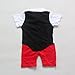 Baby Boy 3D Bowtie Photo Prop Romper Onesie Toddler Boy Cartoon Jumpsuit red