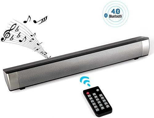 Sound Bar,[2018 Upgraded]2.1 Channel 10W Wired and Wireless Bluetooth 4.0 Audio Speakers,Portable Surround Sound Bar with Remote Control,TF Card for TV/Cellphone/Desktop Laptop PC Tablets(Black)