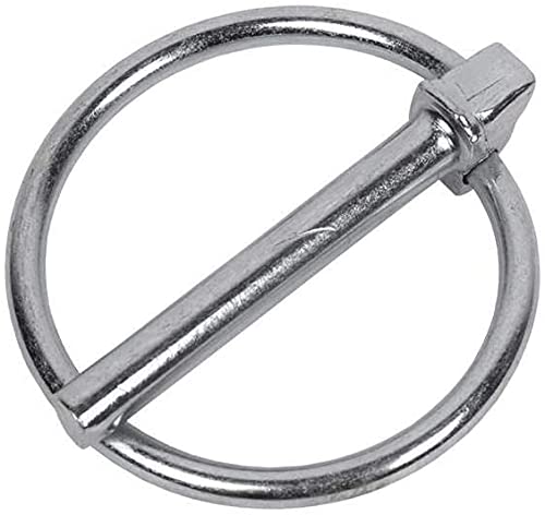 DOJA INDUSTRIAL | Quick Release Pins | 10 Units 6mm Diameter x 37mm Long | Zinc Plated Galvanised Steel | Pull Ring Lynch Pin | Safety Locking Cotter Pins for Boat, Bike, Trailer, Tractor, Yacht