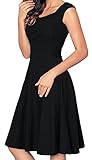 Angerella Retro Dresses For Women Vintage Black Party Cap Sleeve Dress