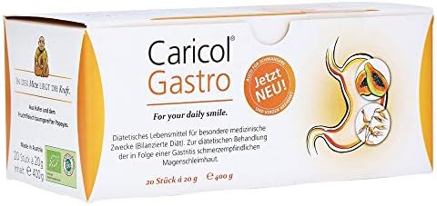 Caricol Gastro Bag 20X21 ml - Supplement - Dietary Treatment - Papaya Concentrate - 100% Natural - Apple Juice - Free of Lactose and SOYA - Health Care - Austria
