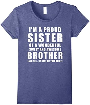 Women's Funny Gift For Sister From Brother - Birthday Present Medium Heather Blue