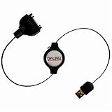 Ziplinq ZIP-DATA-P04B Retractable Palm Tungsten & Zire 71 Charge & Synch Cable (30 Inch, Black)