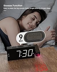 Projection Alarm Clock on Ceiling,Digital Clock for