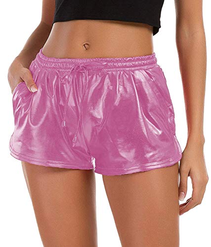 metallic yoga shorts