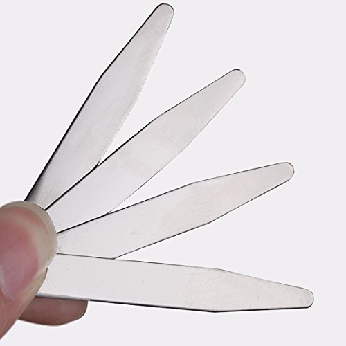 CS301 Soild Metal Collar Stays For Mens Gift in a Clear Plastic Box BY Y&G (CS3019-Silver)