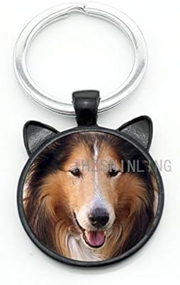 Amazon Com Collie Keychain Long Haired Rough Collie Key Chain