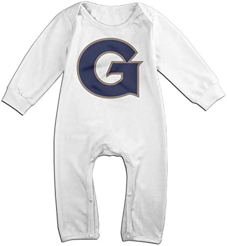 KIDDOS Baby Infant Romper Georgetown University - G Logo Long Sleeve Jumpsuit Costume,White 18 Months
