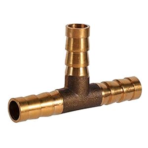 Keenso Sokken met weerhaken 3-weg T-stuk bruine joiner-slang joiner-adapter voor brandstof-lucht-water-gasolie (8 mm…