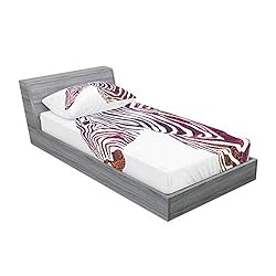 Ambesonne Animal Fitted Sheet & Pillow Sham