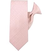 Jacob Alexander Men's Plaid Pattern Pre-Tied Clip-On Neck Tie - Pink