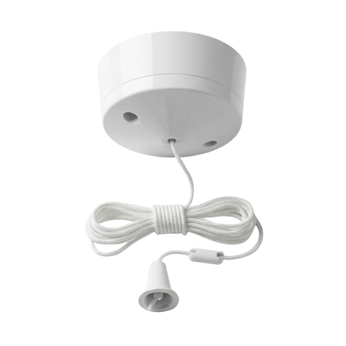 AXIOM Ceiling Pull Cord 10A 2 Way Light Switch for Toilet Bathroom Kitchen Basement 1.5M Long String Pullcord White Round Ceiling Mounted