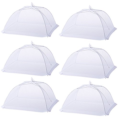 Higift (6 Pack) Large and Tall 17x17x11 Pop-Up Mesh Net Food Covers Tent Umbrella for Outdoors, Screen Fly Food Tents Protectors For Bugs, Parties Picnics, BBQs, Reusable and Collapsible - Thumbnail 4
