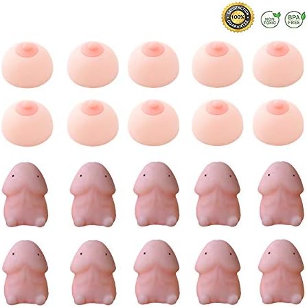 20 Pcs Novelty Squishy Toy Mini Squeeze Ball Slow Rising Anti Stress Dolls Tricky Gifts Stress Relief Toy for Kids Adults (10pcsmimi+dingding)