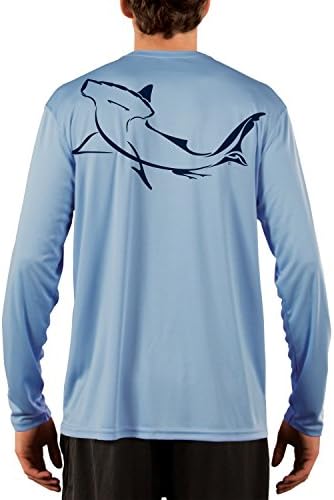 Bottom Crawlers Men's Hammerhead Shark Swimming UPF 50+ Performance T-shirt Medium Columbia Blue