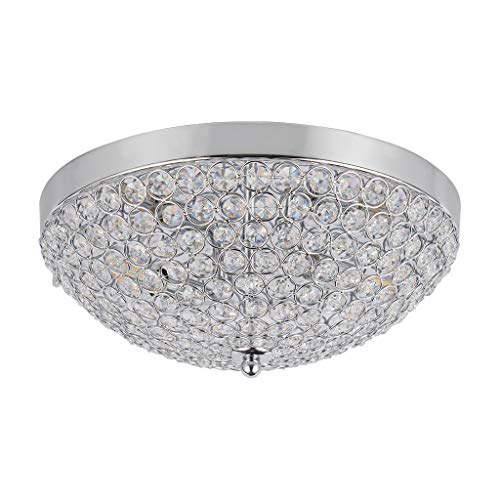 Beyonds Modern Elegant Ceiling Light Flush Mounted Crystal Ceiling Lamp, 11.8" X 4.72", Chandelier Pendant Light Fixtures for Living Room, Foyer, Hallway, Office, Stairway
