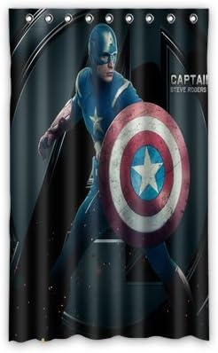 Personalized Custom The Avengers Captain America Window Curtain / Drapery / Panels / Treatment Thermal Insulated Blackout Window Curtains 52 "x 84" Inch Home Decoration