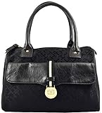 Tommy Hilfiger TH Logo Black Satchel Handbag