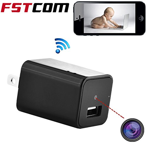 Click Here to See More Images FSTCOM HD 1080P Hidden Spy Camera Charger Wifi Wireless USB Adapter Remote View Motion Detection Alarm Message Home Security Nanny Cam