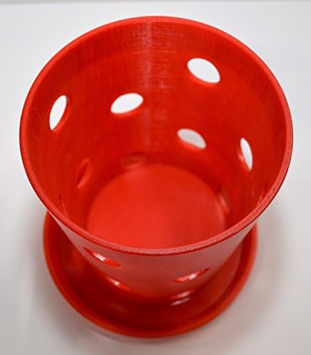 Orchid Pot and Tray, Translucent Red, 5.5"