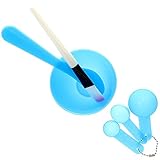 Mintbon 4PCS DIY Facial Mask Bowl Brush Spoon Professional Tools for DIY Mask Blue