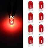 Partsam 8pcs 194 168 Miniature Halogen Bulbs Red Glass Side Marker Red Light RV Camper 12V 5W