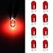 Partsam 8pcs 194 168 Miniature Halogen Bulbs Red Glass Side Marker Red Light RV Camper 12V 5W