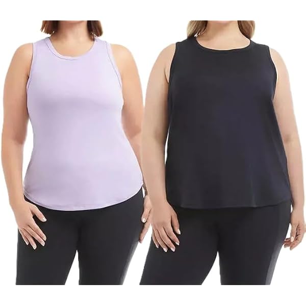 Amazon.com: Danskin Women's 2-Pack Airbrush Active Tank Top (US