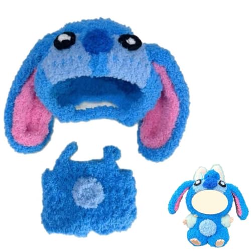 Clothes for Labubu, Cute Outfit for 17cm Labubu, Handmade Doll Onesie for Labubu Suit, Premium Doll Costume for Labubu Dress up Unique Style (Blue)