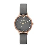 Skagen Women's Anita Quartz Stainless Steel and Leather Casual Watch, Color: Rose Gold-Tone, Grey (Model: SKW2267)