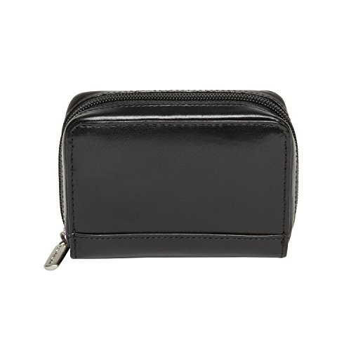 Tony Perotti Unisex Italian Bull Leather Zip-Around Accordion Business and Credit Card Holder in Black - Thumbnail 4