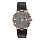 Bulova Men's 39mm Classic Rose Goldtone Brown Leather Strap Watch