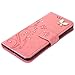 Aulzaju for Galaxy Note 9 Handmade Case, Samsung Note 9 Luxury 3D Bling Rhinestone Soft Slim Flip Stand Wallet Cover for Note 9 Flower Butterfly PU Leather Diamond Case for Girls Women-Pink